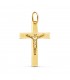 Anhänger Kreuz Jesus Gelbgold 29 mm, rechteckiger Design – Kruzifix für Damen und Herren