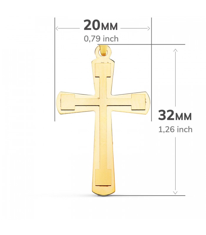 Cruz Oro Amarillo 18K 32 mm - Cruz latina - Cruz Comunion - joyas online