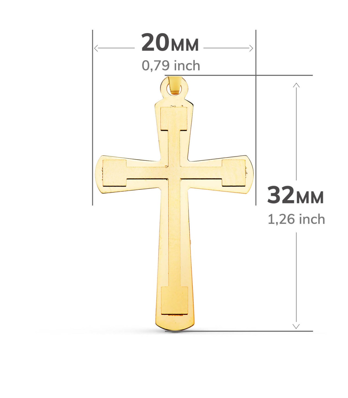 Cruz Oro Amarillo 18K 32 mm - Cruz latina - Cruz Comunion - joyas online