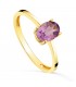 Bague Solitaire Fancy Améthyste Or 18K