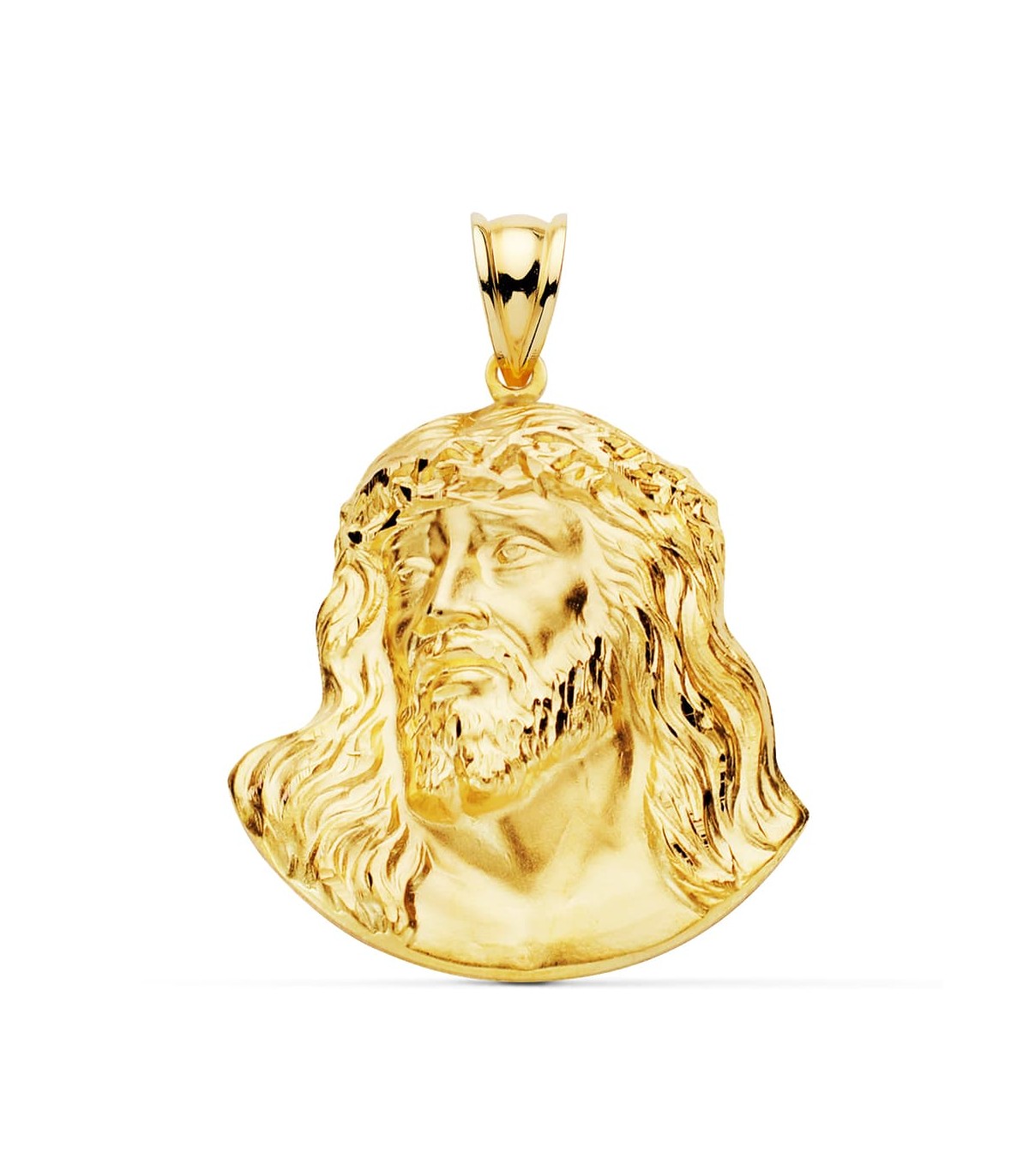 Colgante Rostro de Cristo Oro 18K 30mm - medallas religiosas - medalla de Jesús - Crucifijo