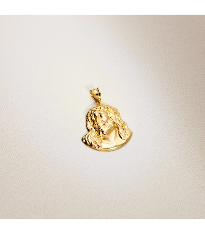 Colgante Rostro de Cristo Oro 18K 30mm - medallas religiosas - medalla de Jesús - Crucifijo