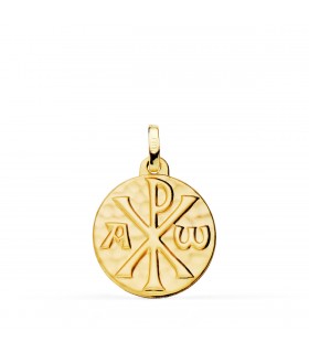 Medalla Crismón Oro 18K 18mm - Medalla símbolo de Cristo - cristograma - Alda Joyeros, joyería online