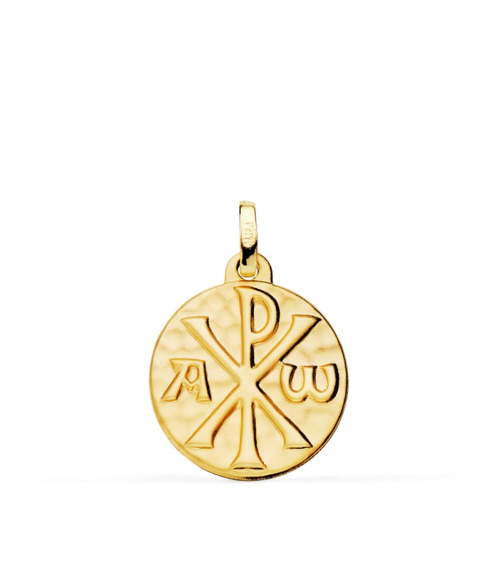 Medalla Crismón Oro 18K 18mm - Medalla símbolo de Cristo - cristograma - Alda Joyeros, joyería online