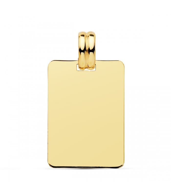 Colgante chapa oro amarillo 18 kilates 24mm Joya personalizada