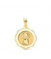 Médaille Vierge Enfant Entourée 18 Carats 18 mm