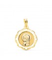 Medaglietta Vergine oro 18kt 18mm cornice preghiera