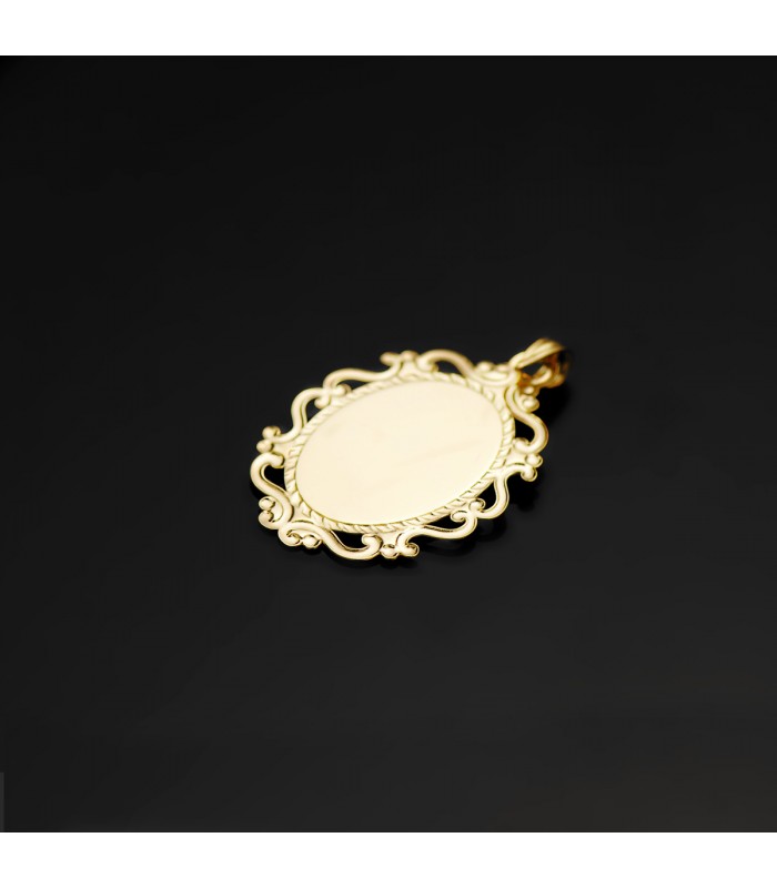 Alda Joyeros, joyería online |Medalla Virgen niña Cerco 18Ktes 31mm | colgante personalizado con grabado