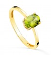 Anillo Solitario Fancy Olivina Oro 18K
