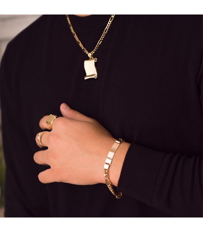 Esclava Hombre Fígaro Oro 18K 21.5 cm