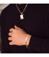 Pergamino liso chapa colgante oro 18 kilates joya personalizada placa grande