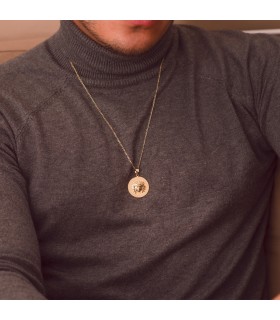 Médaille Méduse Or 18K 25 mm Brillant