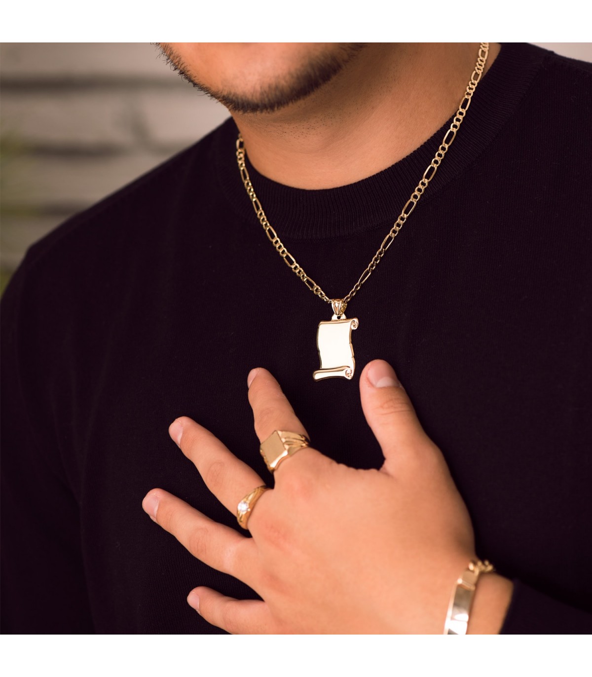 Cadena de oro para hombre figaro