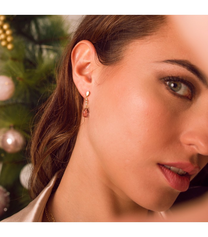 Ohrstecker mit Zirkonia Tropfen – Ohrhänger 18K Gold | Damenschmuck - Hochzeit