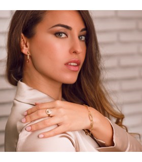 Anillo Medusa Mujer Oro Bicolor 18K - anillo greca griega