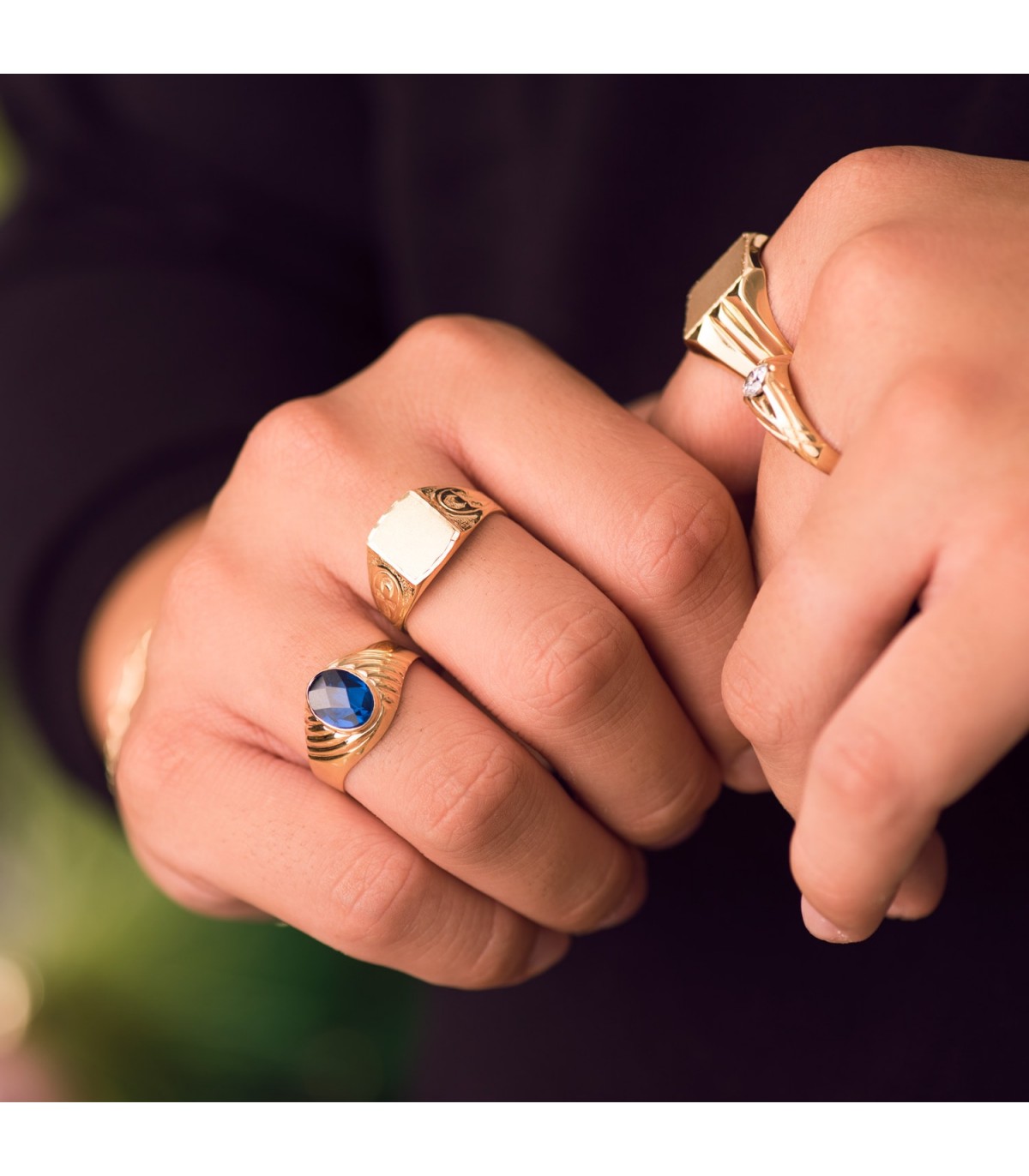 Sello caballero Roberto Oro 18K Espinela Azul