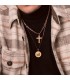 Ciondolo a forma di croce di 35 mm 18K, con effetto diamantato – croce cattolica da uomo