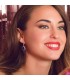 Boucles d'oreilles Daphne Or Blanc 18K Pierre Bleue