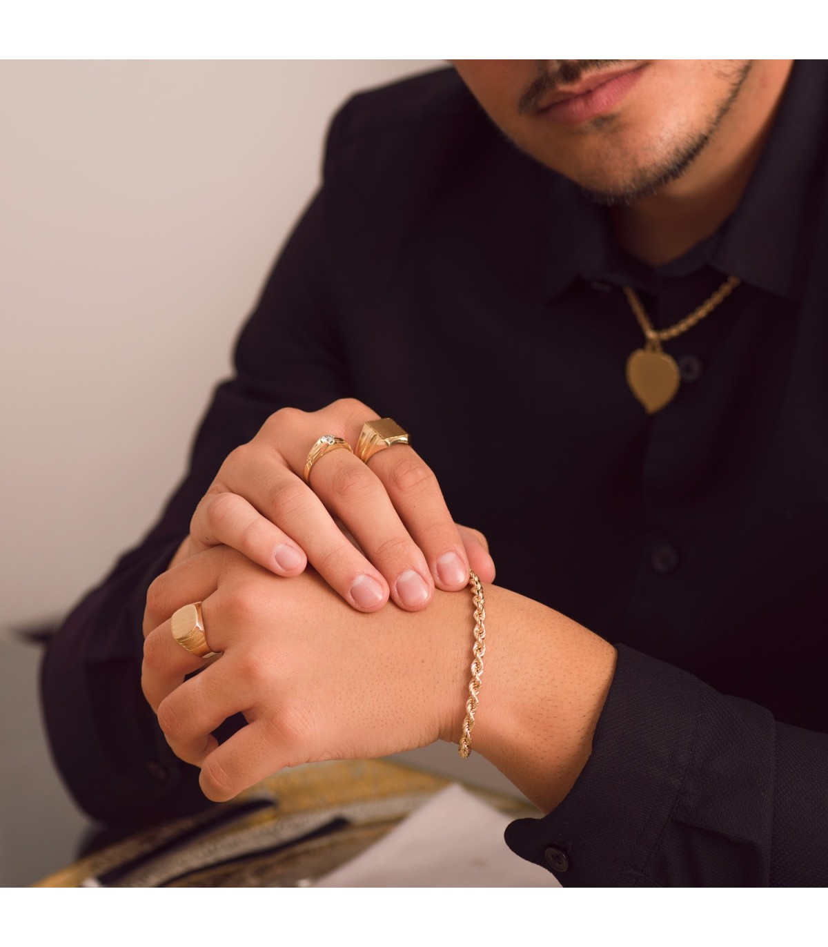 Pulsera Cordón Salomónico Oro 18K 20 cm | pulsera cadena |ALDA JOYEROS, joyería online