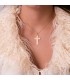 Anhänger Kreuz diamantiert 750 Gold 35 mm, rechteckiger Design – Kruzifix für Damen und Herren