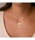 Anhänger Kreuz Jesus Gelbgold 29 mm, rechteckiger Design – Kruzifix für Damen und Herren