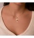 Croce donna, modello con Cristo a lastra stondata oro 18kt 25 mm