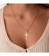 Cruz Calada Diamantada Oro 18K - Colgante cruz de oro, crucifijo - joyas online