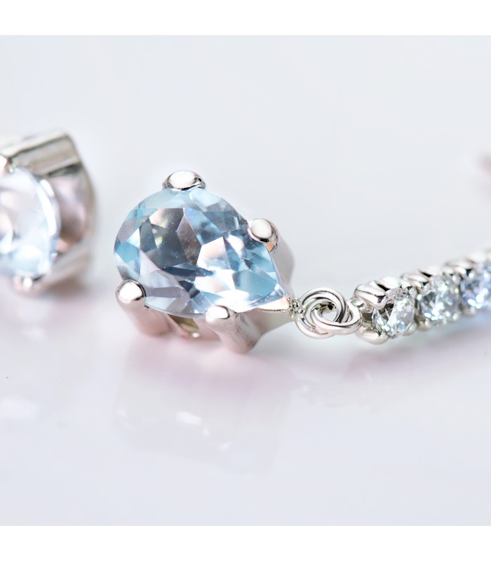 Pendientes Novia Volans Oro 18K  Topacio Azul | pendientes con piedras semipreciosas | comprar online joyas de oro