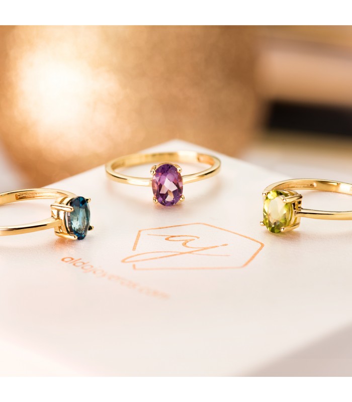 Bague Solitaire Fancy London Blue Or 18K