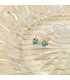 Pendientes turquesa de oro amarillo 18 kilates Anabella - pendientes bola 5 mm - pendientes para niñas