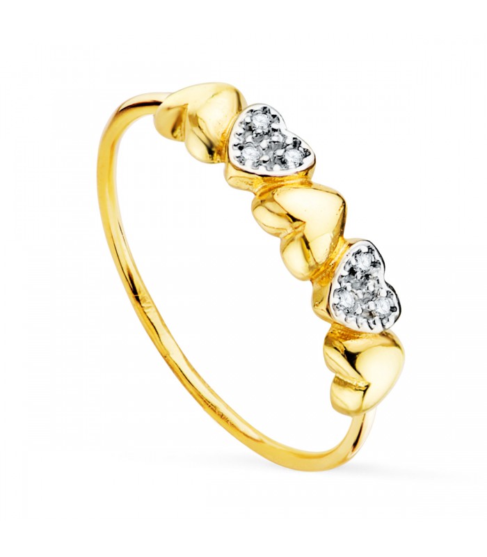 Bague Femme Amour Or Bicolore 18K