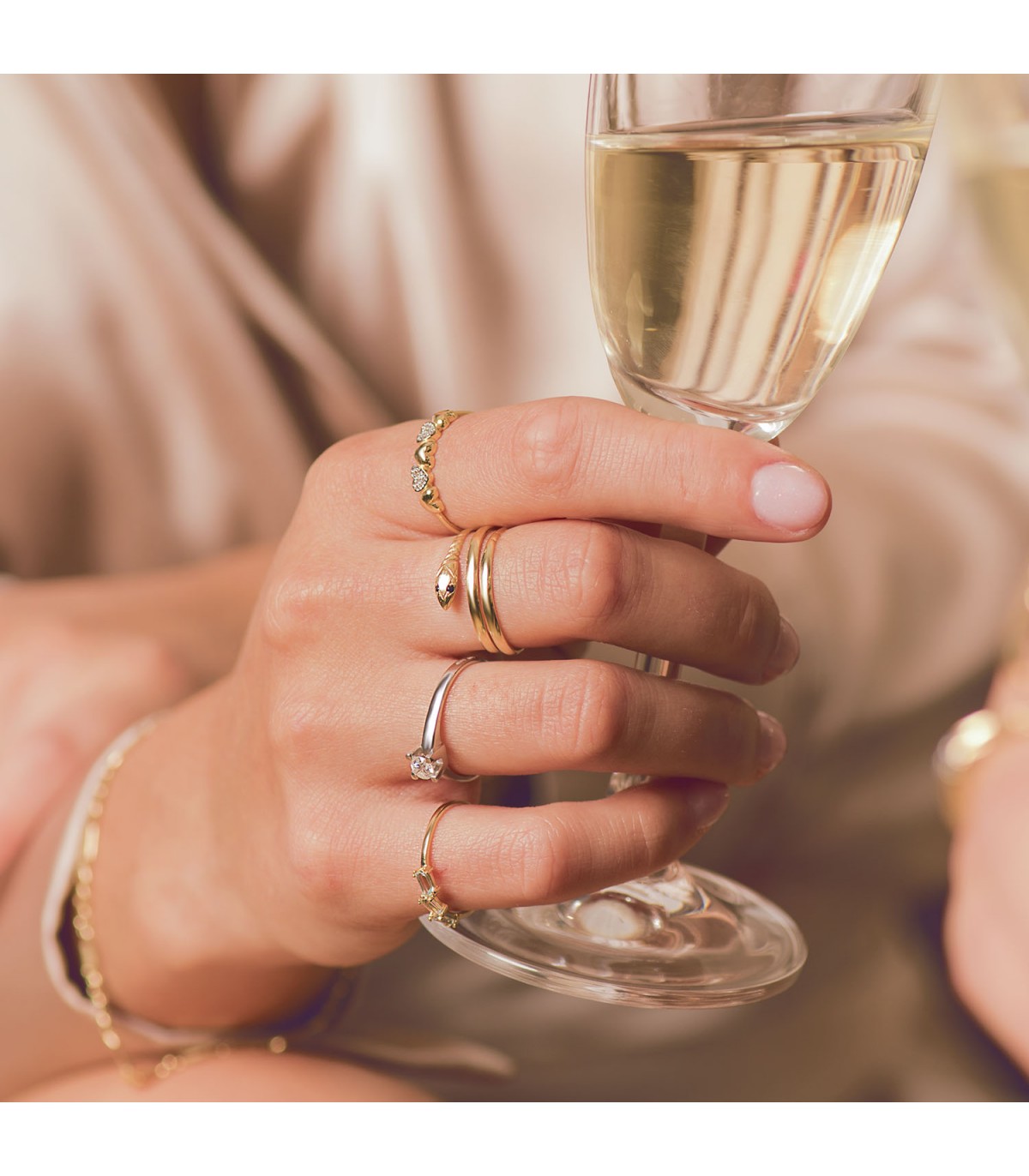 Anillo Mujer Amour Oro Bicolor 18K - anillo corazones - sortija corazón, San Valentín