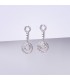 Boucles d'oreilles Or blanc 18 cts pendantes rondes. Rennes