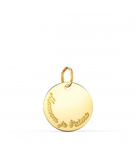 Colgante Maman Je t'aime Oro 18K 15mm - regalos para el día de la madre
