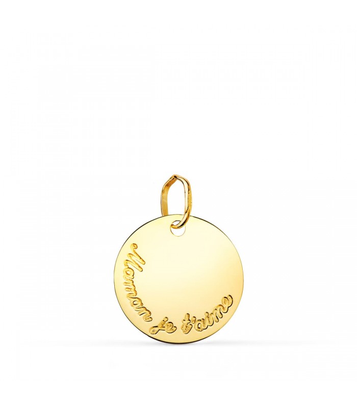 Colgante Maman Je t'aime Oro 18K 15mm - regalos para el día de la madre