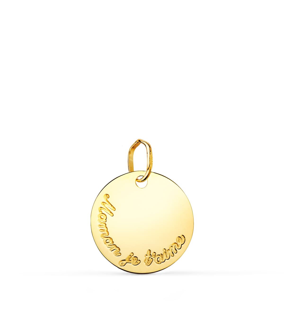 Colgante Maman Je t'aime Oro 18K 15mm - regalos para el día de la madre
