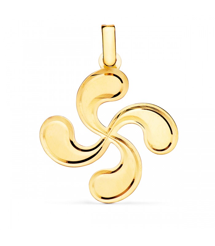 Pendentif Croix Basque Or Jaune 18K 25 mm