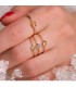 Anillo de mujer con piedra citrino y diamantes. Sortija solitario para mujer. Oro 18 kilates.