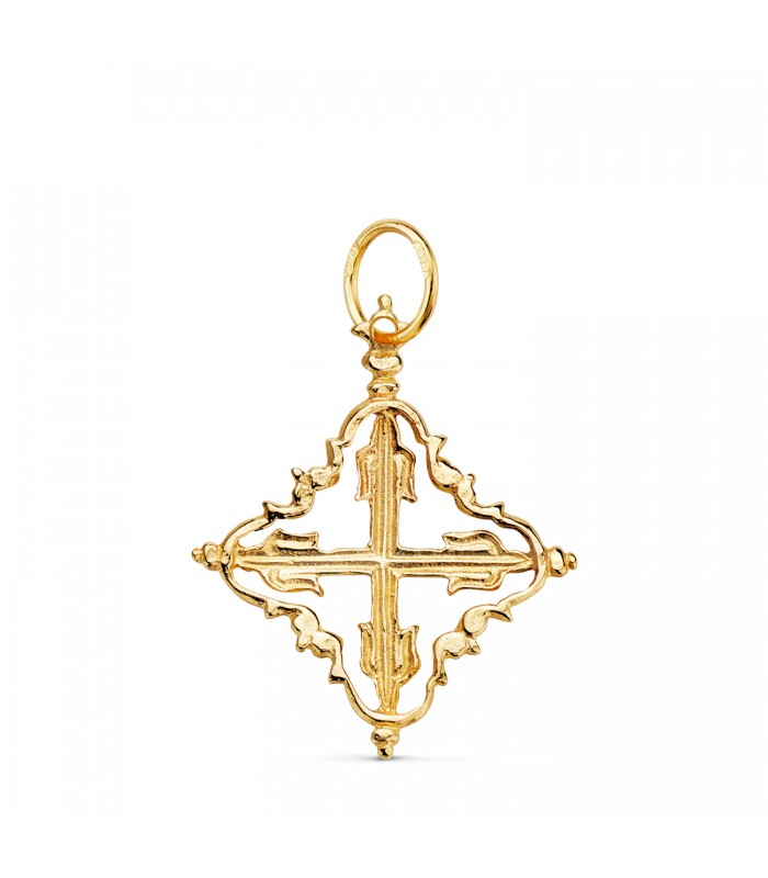 Colgante Cruz Mallorquina Oro 18K 26mm - joyas online - joyería de oro