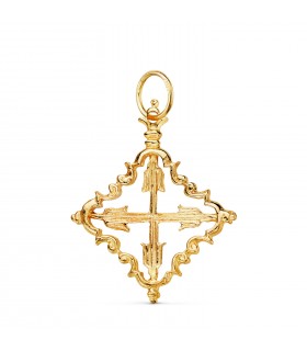 Colgante Cruz Mallorquina Oro 18K 30mm - joyas online - joyería de oro