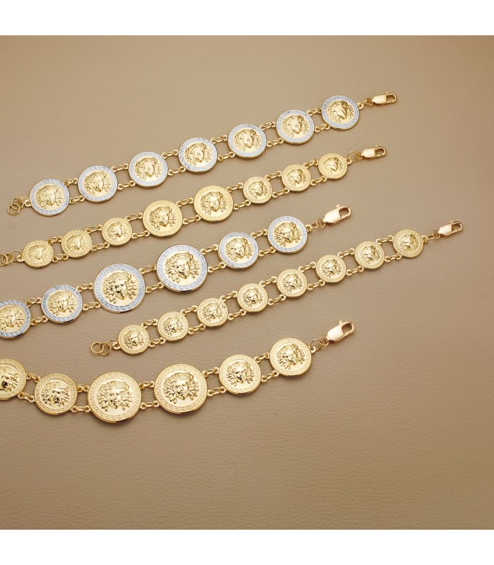 Pulsera Medusa Oro Bicolor 18K  20 cm - pulseras de oro mujer - joyas online