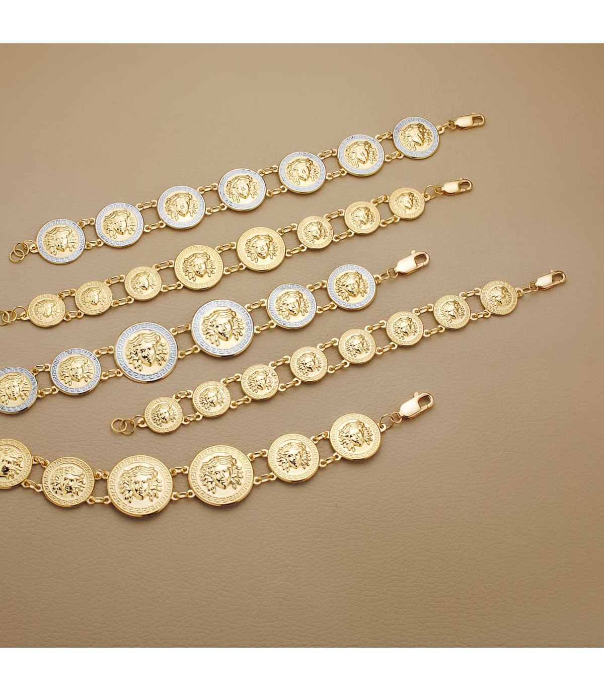 Pulsera Medusa Oro Bicolor 18K  20 cm - pulseras de oro mujer - joyas online