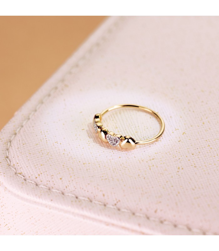 Bague Femme Amour Or Bicolore 18K