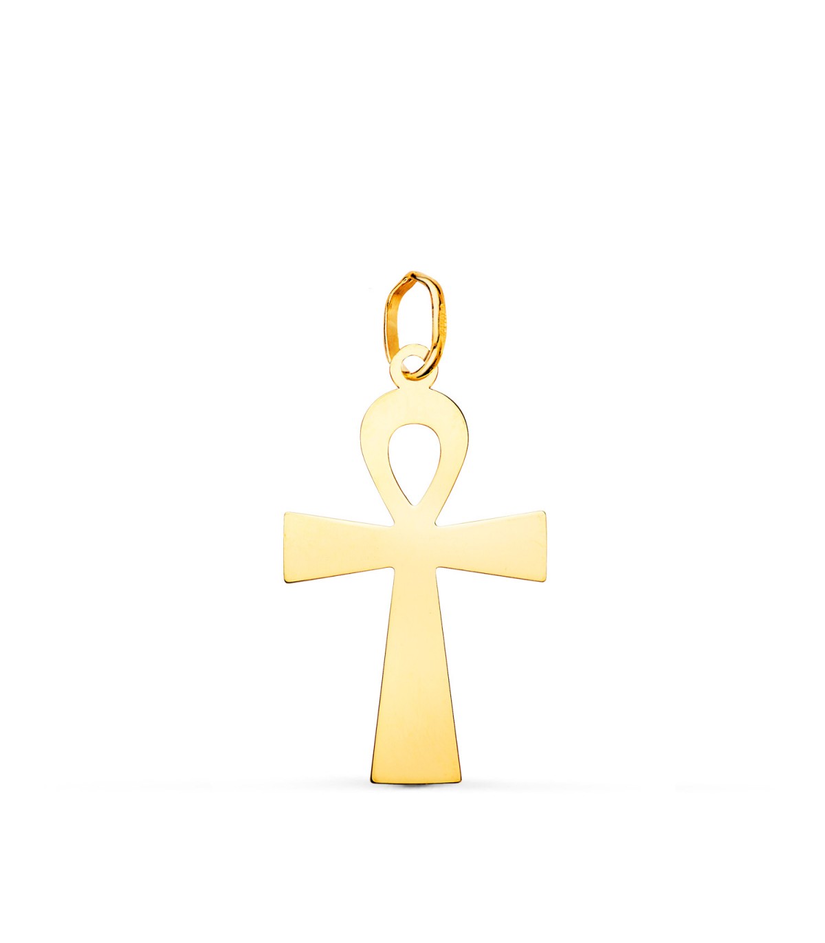 Ägyptisches und koptisches Kreuz Gold 18K 22mm - Ankh-Anhänger, Glücksbringer Symbol