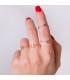 Anillo de mujer con piedra verde. Anillos con diamantes. Oro amarillo 18 kilates.