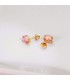 Orecchini Selene Oro giallo con zircone Rosa | orecchini a lobo moderni, acquista online orecchini in oro