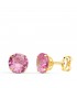 Orecchini a lobo piccoli con Zirconi rosa - Punto luce Enola oro 18kt | Gioielli Donna