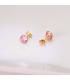 Orecchini a lobo piccoli con Zirconi rosa - Punto luce Enola oro 18kt | Gioielli Donna