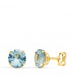 Clous d'oreilles Enola Or 18K Aigue-marine