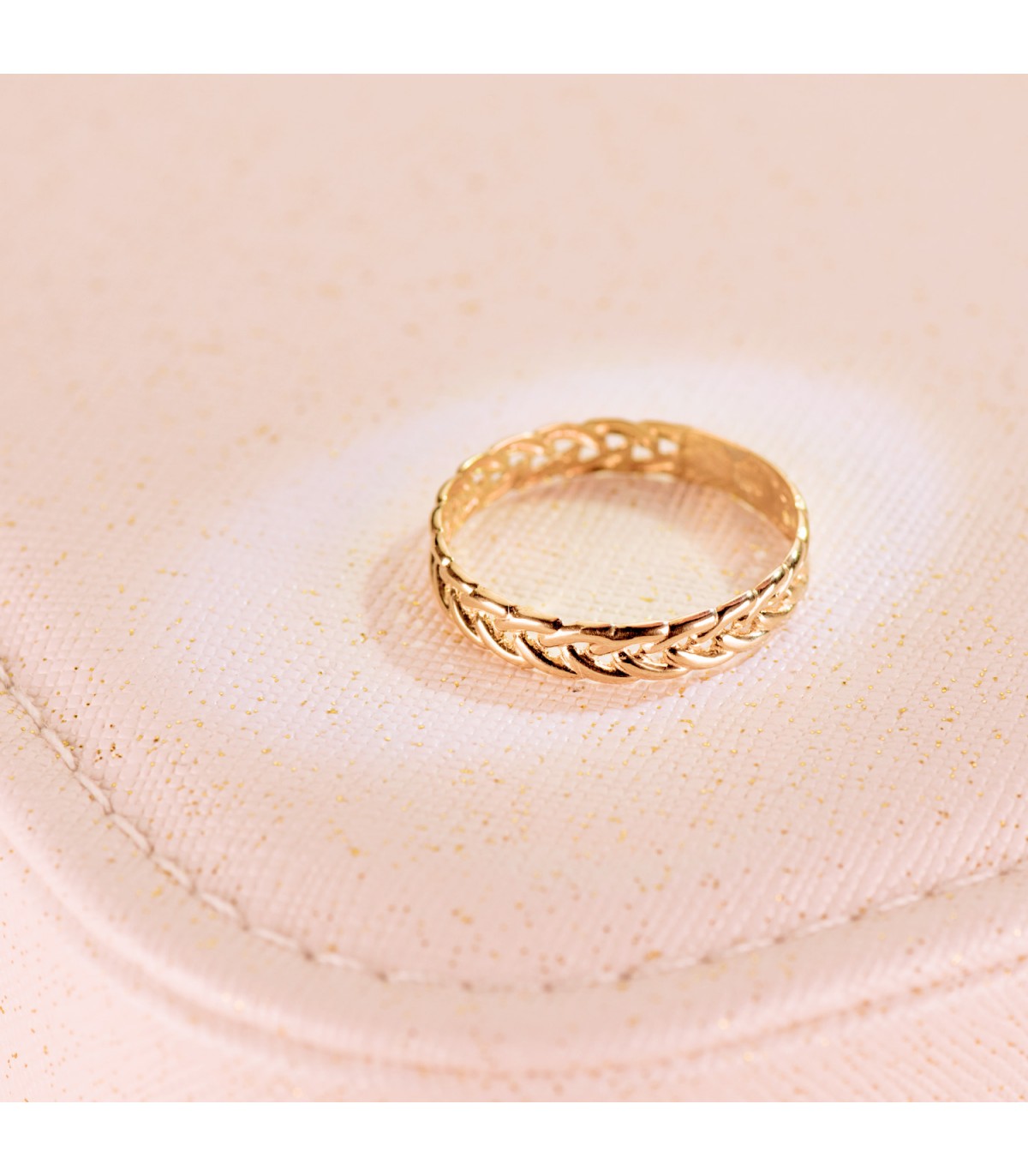 Sortija Oro amarillo 18K Trenza anillo trenzado de oro moderno